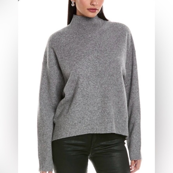 All Saints Sweaters - AllSaints Asha High Neck Sweater Size Xs  Grey Wool Blend Crop Oversized Boxy